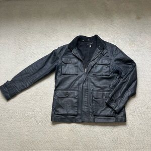 Affliction Mens Jacket Black Premium Large Moto Biker Full Zip Limited Edition